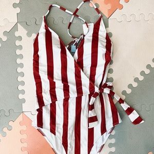 Striped One Piece Bathing Suit